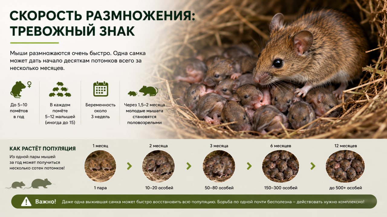 Скорость размножения полевых мышей